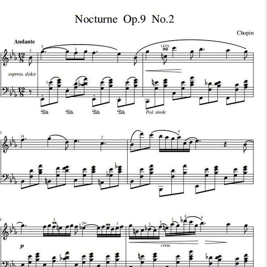 Chopin - Nocturne Op 9 No 2 (Piano Sheet Music) PDF