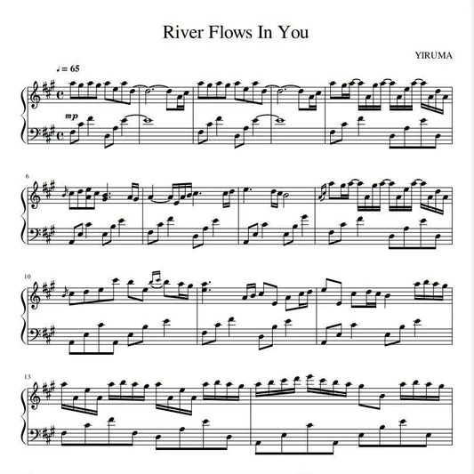 YIRUMA - River Flows In You (Piano Sheet Music) PDF