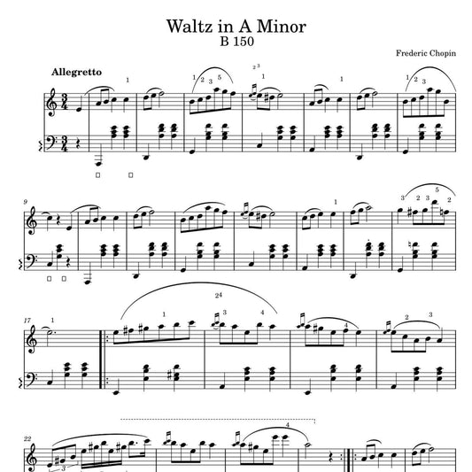 Chopin - Waltz in A minor (Piano Sheet Music) PDF