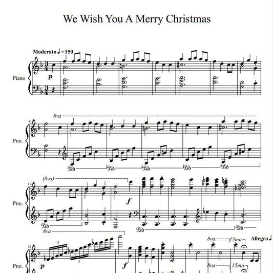 We Wish You A Merry Christmas (Piano Sheet Music) Downloadable PDF