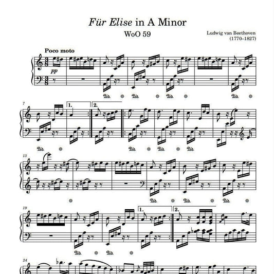 Beethoven - Fur Elise (Piano Sheet Music) PDF