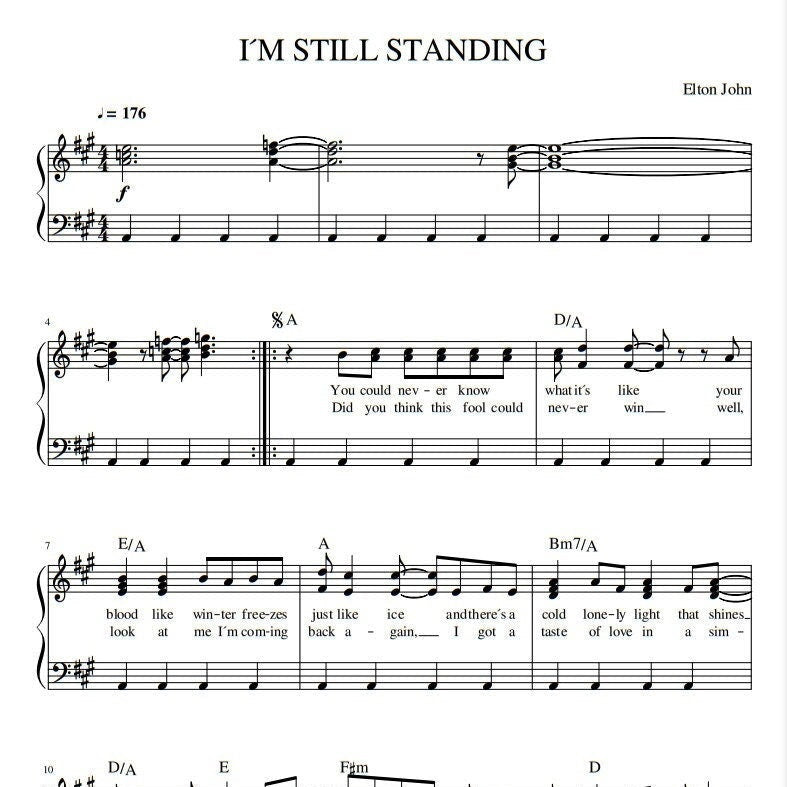 Elton John - I'm still standing (Piano Sheet Music) PDF