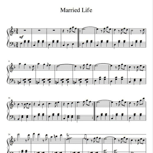 Giacchino - Married Life - From UP (Piano Sheet Music) PDF