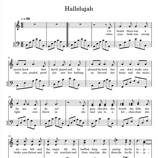 Hallelujah (Piano Sheet Music) PDF