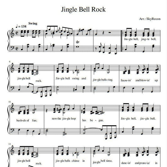 Jingle Bell Rock (Piano Sheet Music) Downloadable PDF