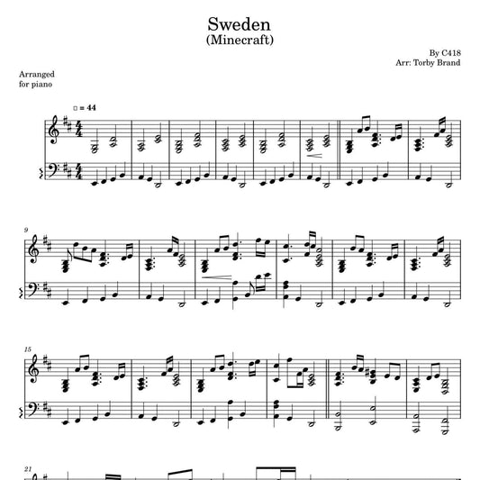 Sweden - Minecraft (Piano Sheet Music) PDF