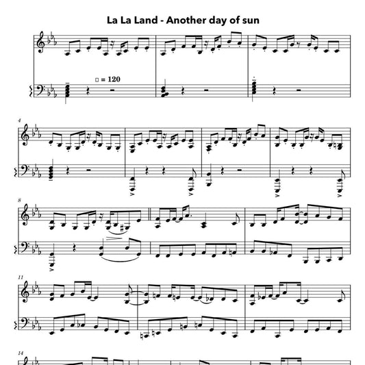 La La Land - Another Day Of Sun (Piano Sheet Music) Downloadable PDF