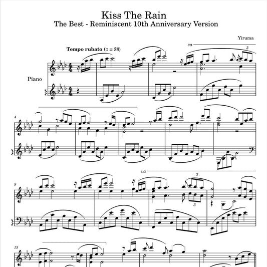 Yiruma - Kiss The Rain (Piano Sheet Music) PDF