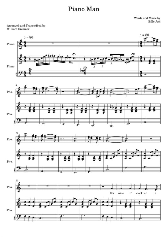 Billy Joel - Piano Mana (Piano Sheet Music) PDF