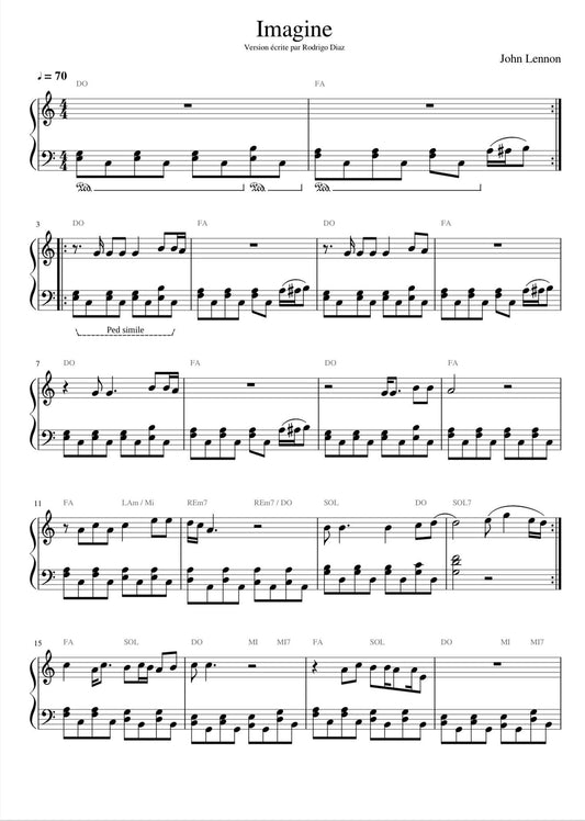 John Lennon - Imagine (Piano Sheet Music) PDF